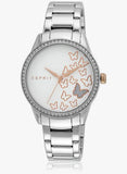Es109082005 Silver/White Analog Watch