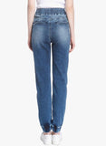 Blue Solid Mid Rise Regular Fit Jeans